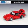 Welly 1/24 Porsche 959 Alloy Sports Car Model Diecast Metal Classic Racing Vehicle Car Model Simulation Collection Kids Toy Gift