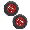 55mm2.2in RC Truck Tires with Screw Aluminium Alloy Rubber AntiSkid for WPL D12 110(Red R )