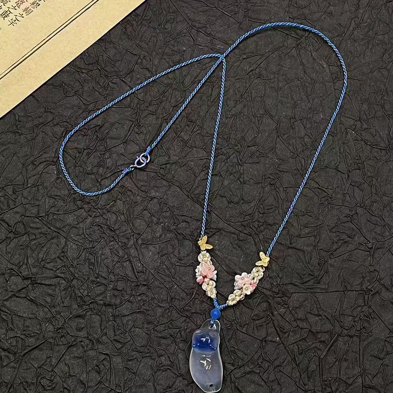 

Новый китайский стиль инопланетный кот цветок XINGX браслет женский продвинутый дизайн легкая роскошь универсальный модный браслет ювелирные изделия 1cm Meow star Blue Necklace