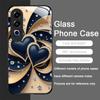 Stylish Black White Heart with Pearls Tempered Glass Phone Case for Oneplus 13R 12 11 10 9 Nord CE4 3 2 Lite ACE2 ACE3 Pro Cover