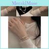 Luxurious Double Layer Pearl Necklace Bracelet For Women With Design Geometric