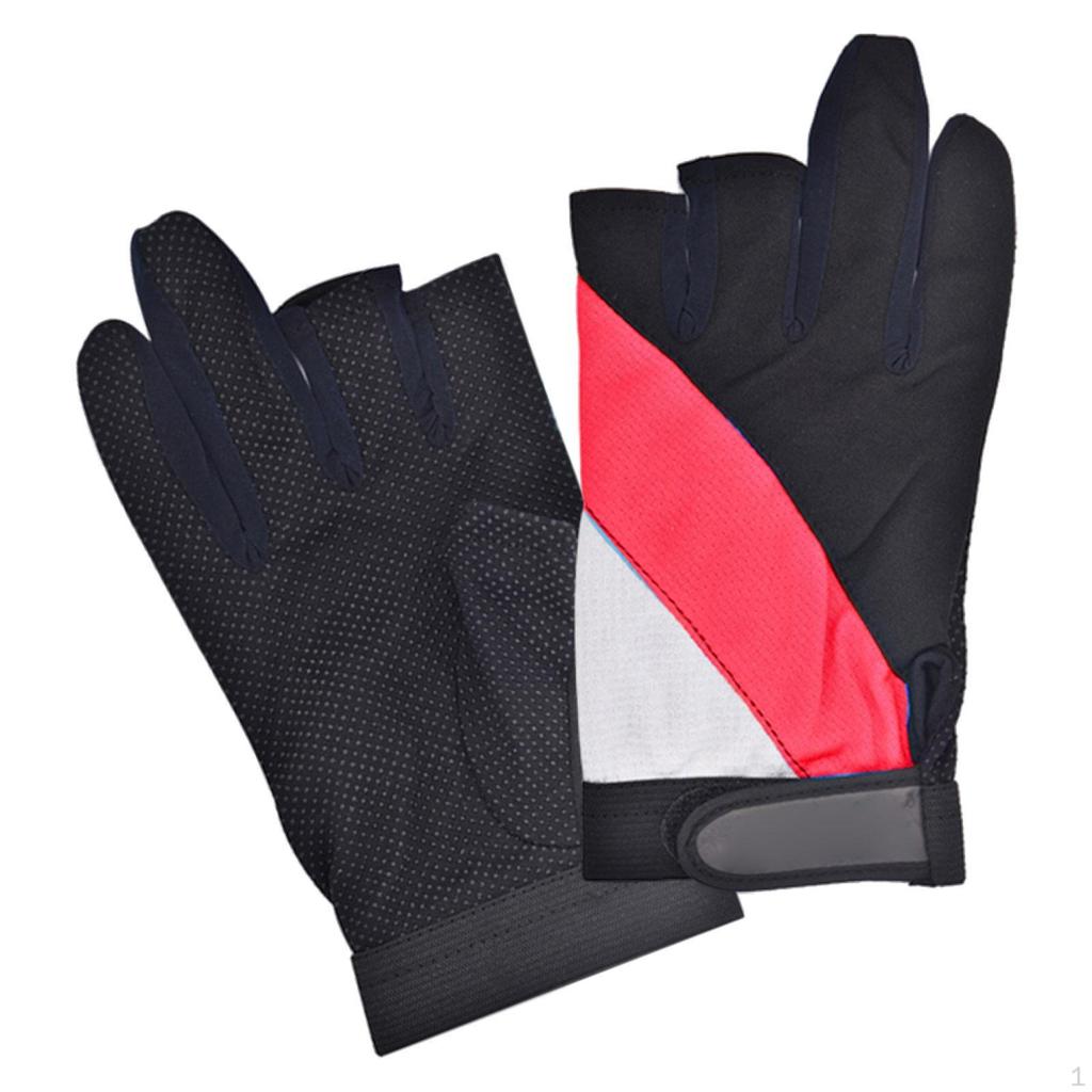 3 Cut Finger Gloves Cycling Fingerless Protective for Picnic Kayaking Motorcycling