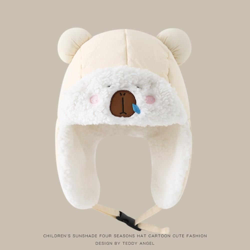 Cartoon Bears Toddler Winter Hats Plushie Ears Protective Cap Kid Outdoor Caps for Cold Weather