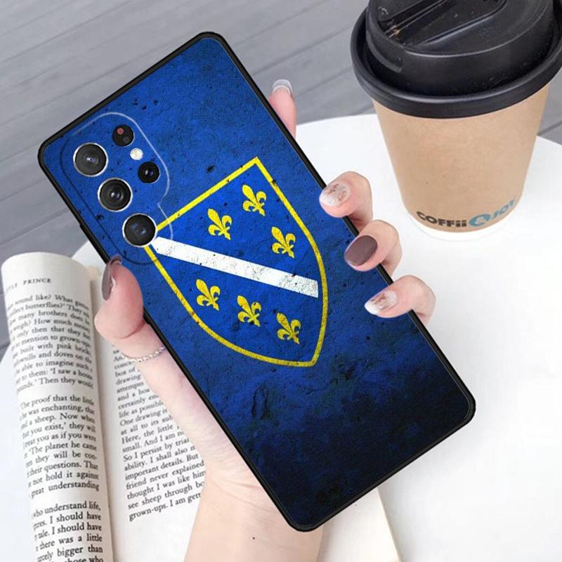 Republic Of Bosnia Flag Phone Case Cover For Samsung Galaxy S24 S25 Ultra S21 S22 Ultra S10E Note 10 Plus Note 20 FE S23