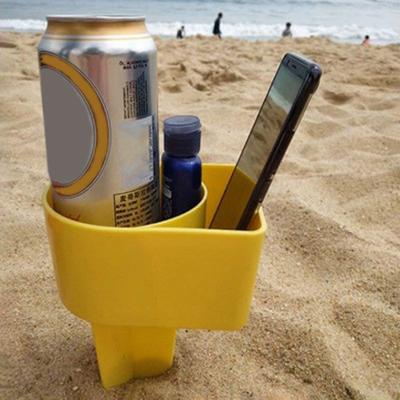 1/4Pcs Beach Cup Holder Plastic Mobile Phone Stand Multifunctional Outdoor Drink Beverage Sand Coaster Holder Organizer Beach Accessory