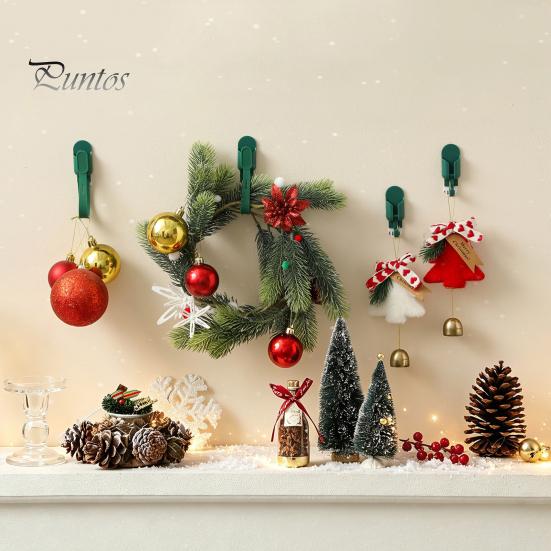 No Drill Stocking Holders Christmas Garland Hanger, Strong Adhesive Backing Hook, Seasonal Home Decoration Supplies Elastic Silicone Holder for Mantle