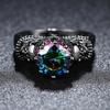 Creative Skull Ring with Diamond-Colored Zircon for Women, European and American Style