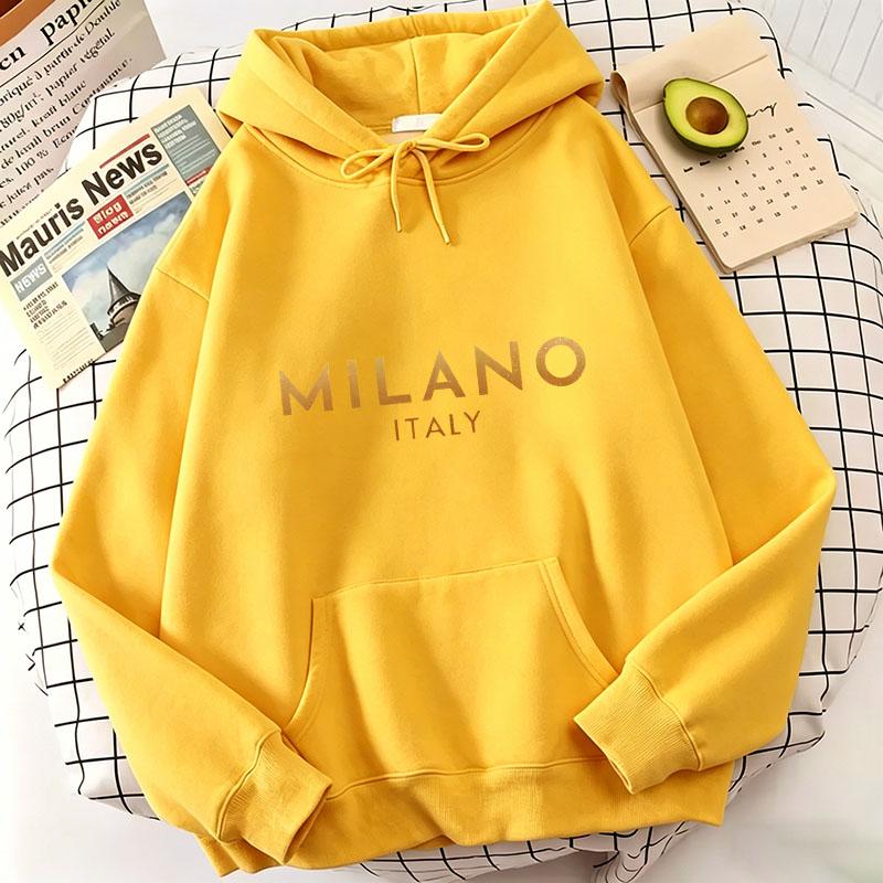 Lässige Trendige Milano Italia Buchstaben Druck Kapuzenpullover Lässige Kapuzenpullover Sweatshirts Herren Damen Oberteile Pullover Kapuzenpullover Sweatshirt