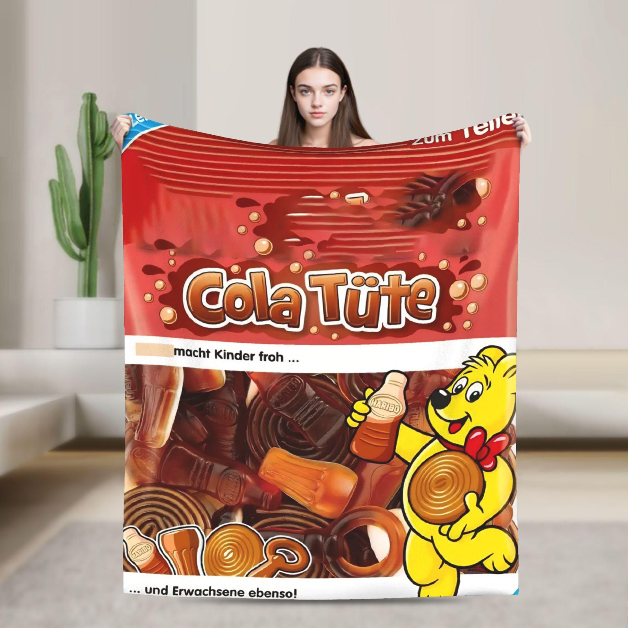 

Haribo Candy Soft Warm Blanket Camping Plush Bedding Throws Aesthetic Outdoor Flannel Bedspread Sofa Bed Cover 30x40in