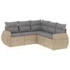 Vidaxl 5-Cz. Garden Furniture Set With Cushions, Beige, Poly Rattan