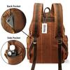 Canvas Backpack for Men Leather Rucksack Knapsack  Laptop Tote Satchel School Military Army Shoulder Rucksack Hiking Bag Coffee