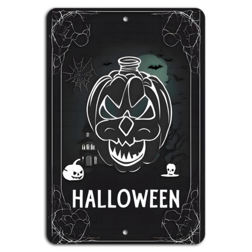 Spooky Pumpkin Halloween Metal SignAluminum 20x30cm(7.8x11.8inch)