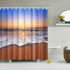 Modern Shower Curtains Bathroom Curtain Scenic City Beach Bath Curtain Frabic Waterproof Polyester With Hooks