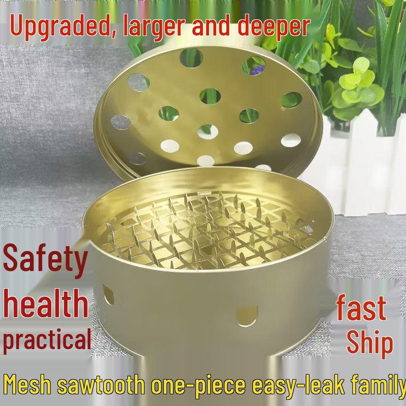 Stainless Steel Fireproof Mosquito Coil Holder with Lid & Ash Catcher