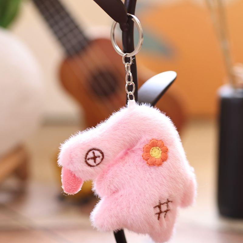Funny Flower Goose Plush Keychain Stuffed Duck Doll Keyring Backpack Pendant Schoolbag Hanging Decoration Lovely Gifts