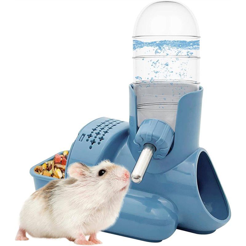 2025 Trend Automatic Water Bottle Dispenser 3 In 1 No Drip Small Animal Water Bottle With Food Container 4 Oz For Hamsters