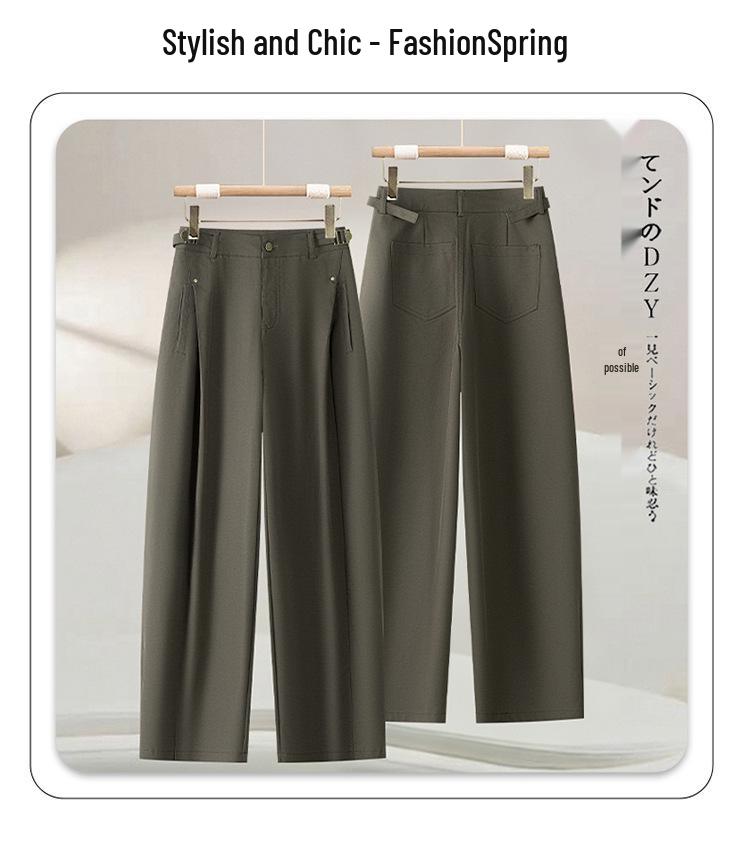 Women's High-Waisted Wide-Leg Cargo Pants – New 2026 Spring & Autumn Style, Loose, Slimming, Casual Fit.