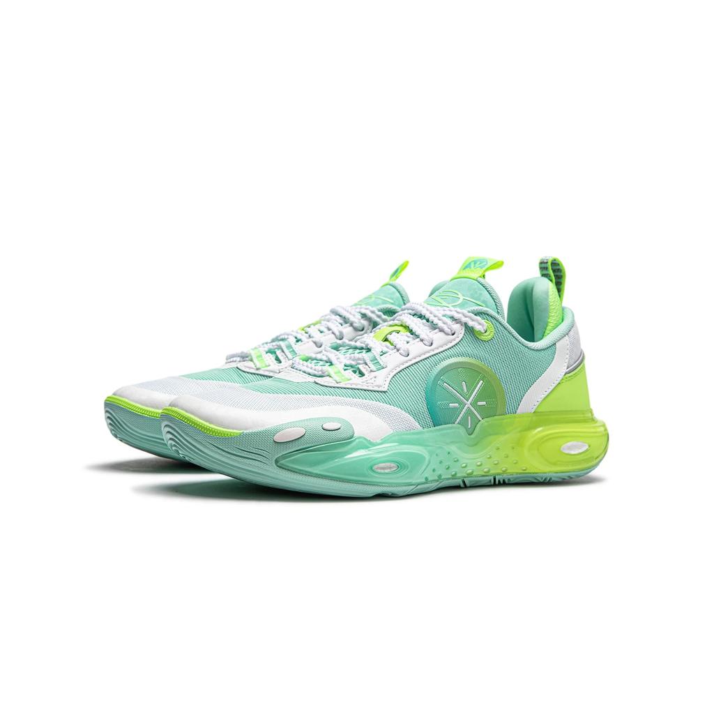 Li Ning YOUNG All City 12 Low top Basketball Shoes White Turquoise Teenagers YKBU032-5