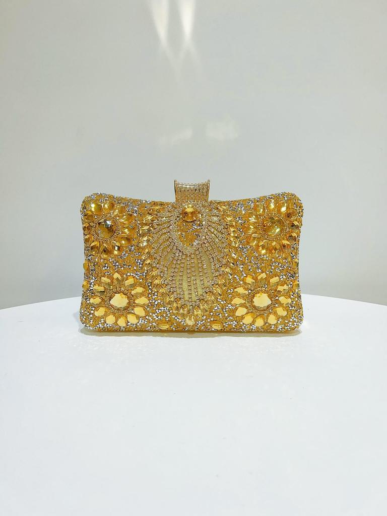 Heavy-duty Rhinestone Crossbody Evening Bag - Elegant Women's Clutch for Special Occasions
