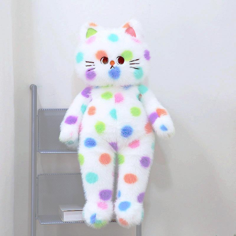 

Новый милый кот в горошек, подушка-кушон для сна, плюшевая кукла котик-сладкоежка для сна, чтобы подарить вашей девушке 60cm