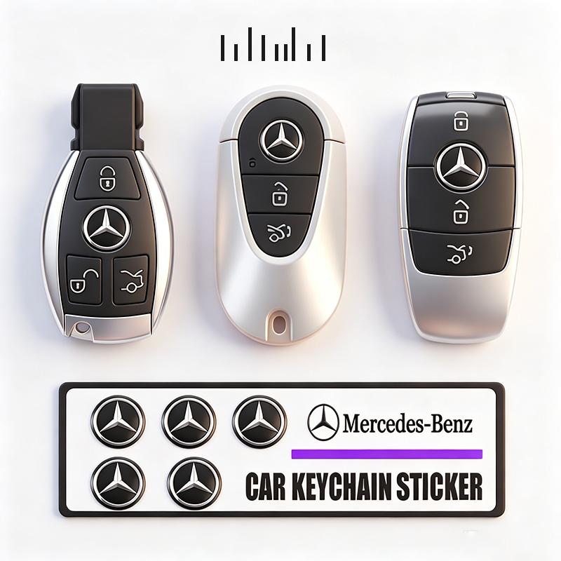 Auto Remote Key Emblem Sticker Aluminum Keys Decoration Decal For Mercedes Benz Smart W205 C300 W203 W206 W108 W124 W126 W140