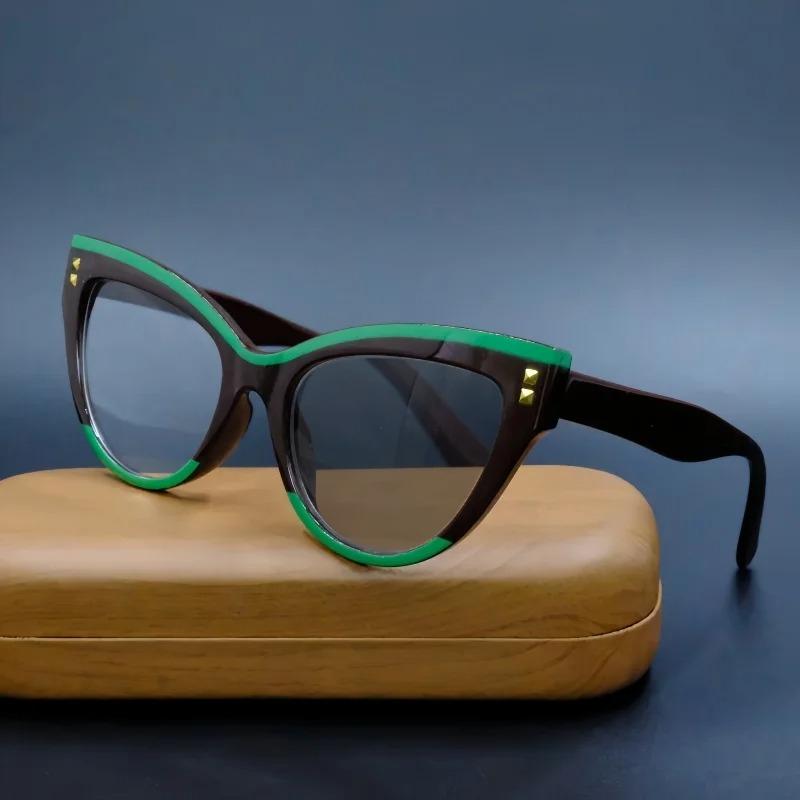 Round Rice Nail Photochromic Myopia Glasses Fashionable Women's Personalised UV Protection Minus Diopter Eyeglasses 0 To -4.0