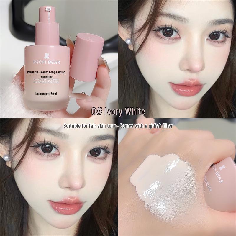RichBear Matte Long-Lasting Moisturizing Foundation - Non-Cakey, Breathable, Skin-Friendly Base Makeup for Women.