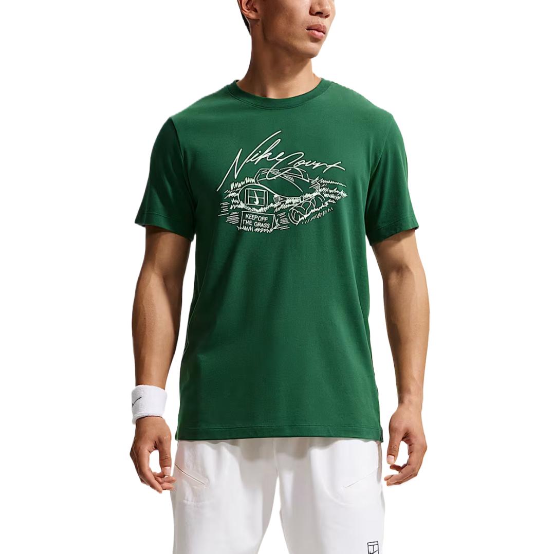 Nike Dri-Fit Solid Color Crew Neck Tennis Shirt Men tops IR4938-341 S