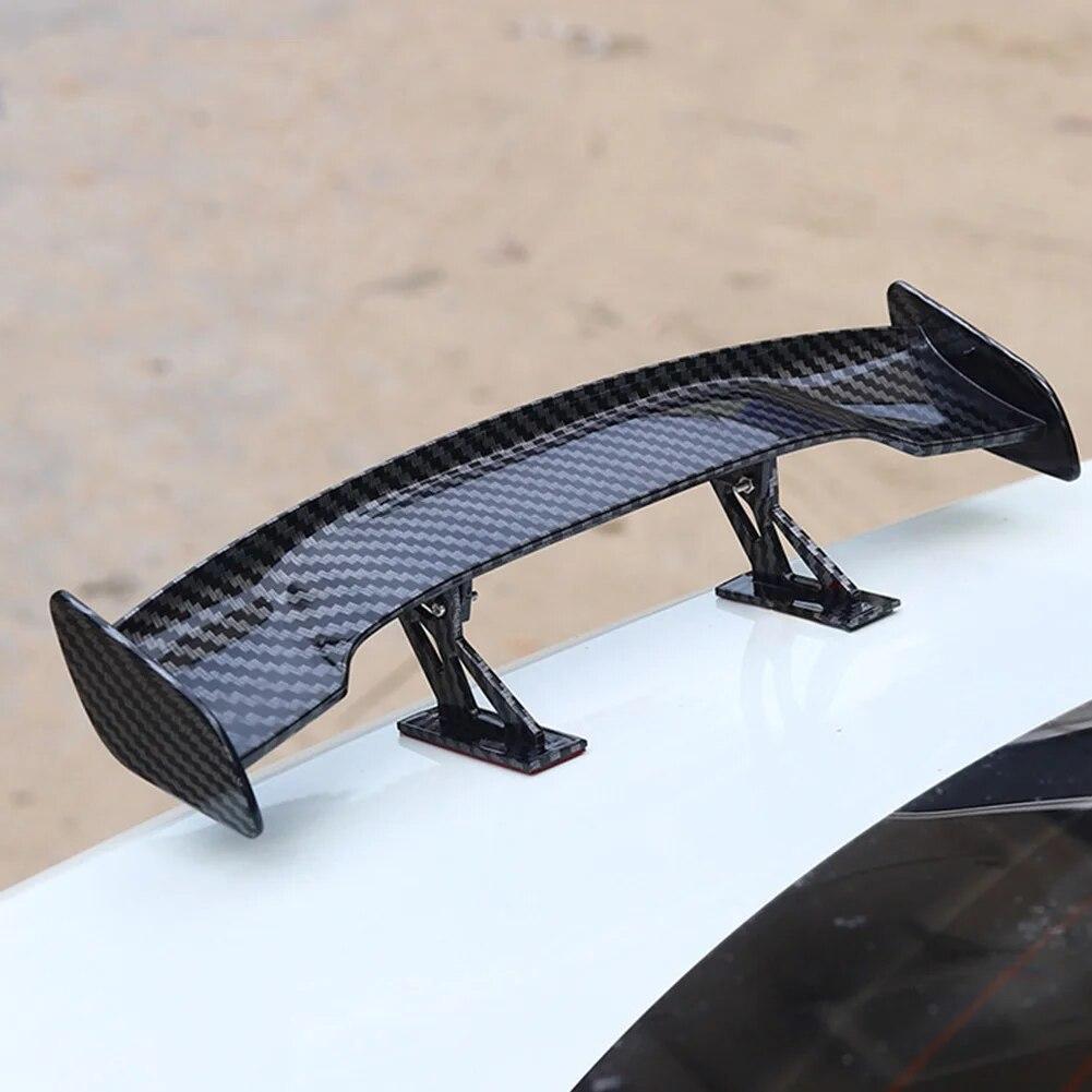 Car Universal Mini Spoiler Tail Wing Carbon Fiber Look Mini Modified Tail Wings Model Auto Styling Decoration Car Accessories