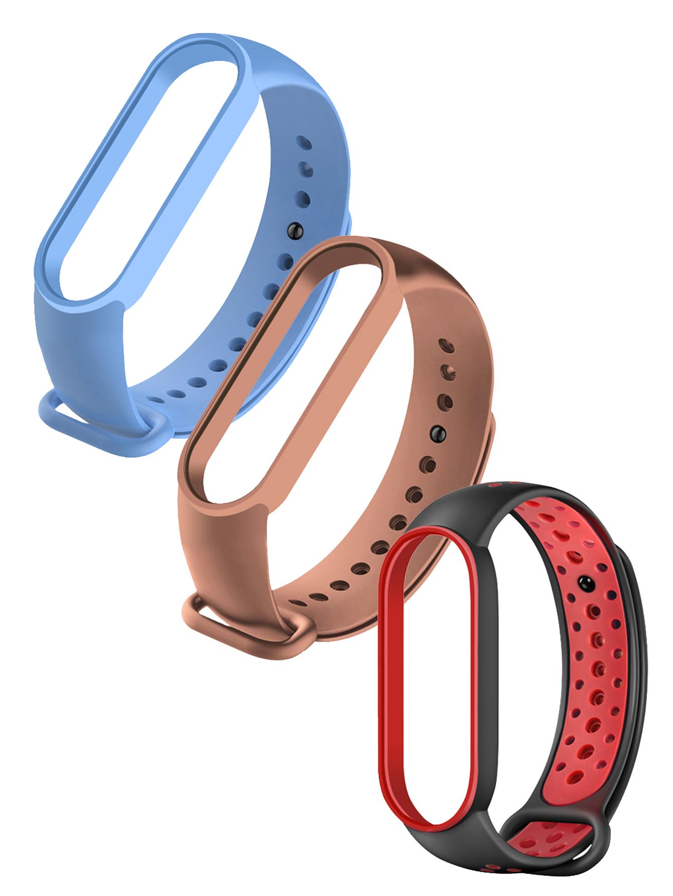 

3Pcs Men Watch Band for Miband 3 4 5 6 7 8 9 Breathable Wristband Smartwatch Bracelet Sports Watchband Adjustable Replacement Band MiBand 5/6/7