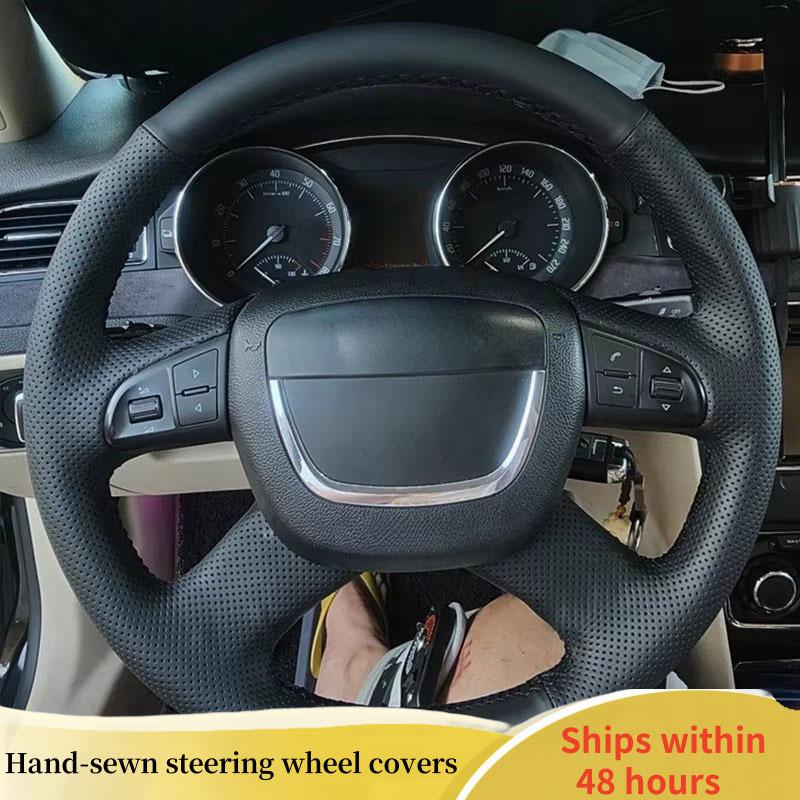 Leather Car Steering Wheel Cover For Skoda Octavia Octavia a5 a 5 Superb Auto steering wheel cover Car accessory