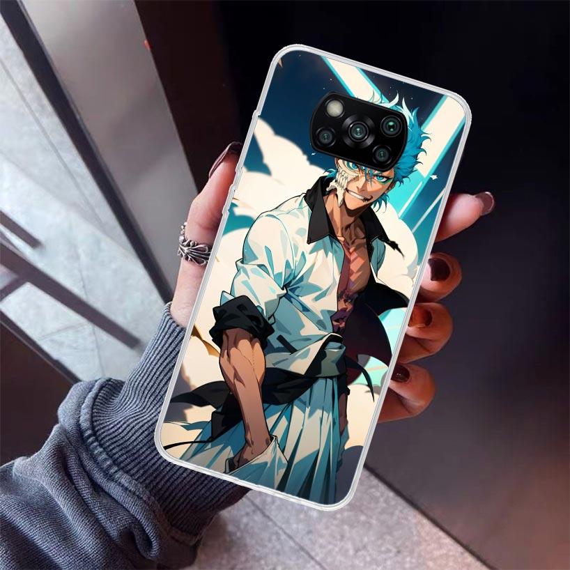 Grimmjow 6 Bleach Phone Case For Xiaomi Poco X7 X6 X5 Pro F7 Ultra Redmi 15C 15 13 13C 12 12C 10 10A 10C 9 9A 9C 9T Shell Poco X
