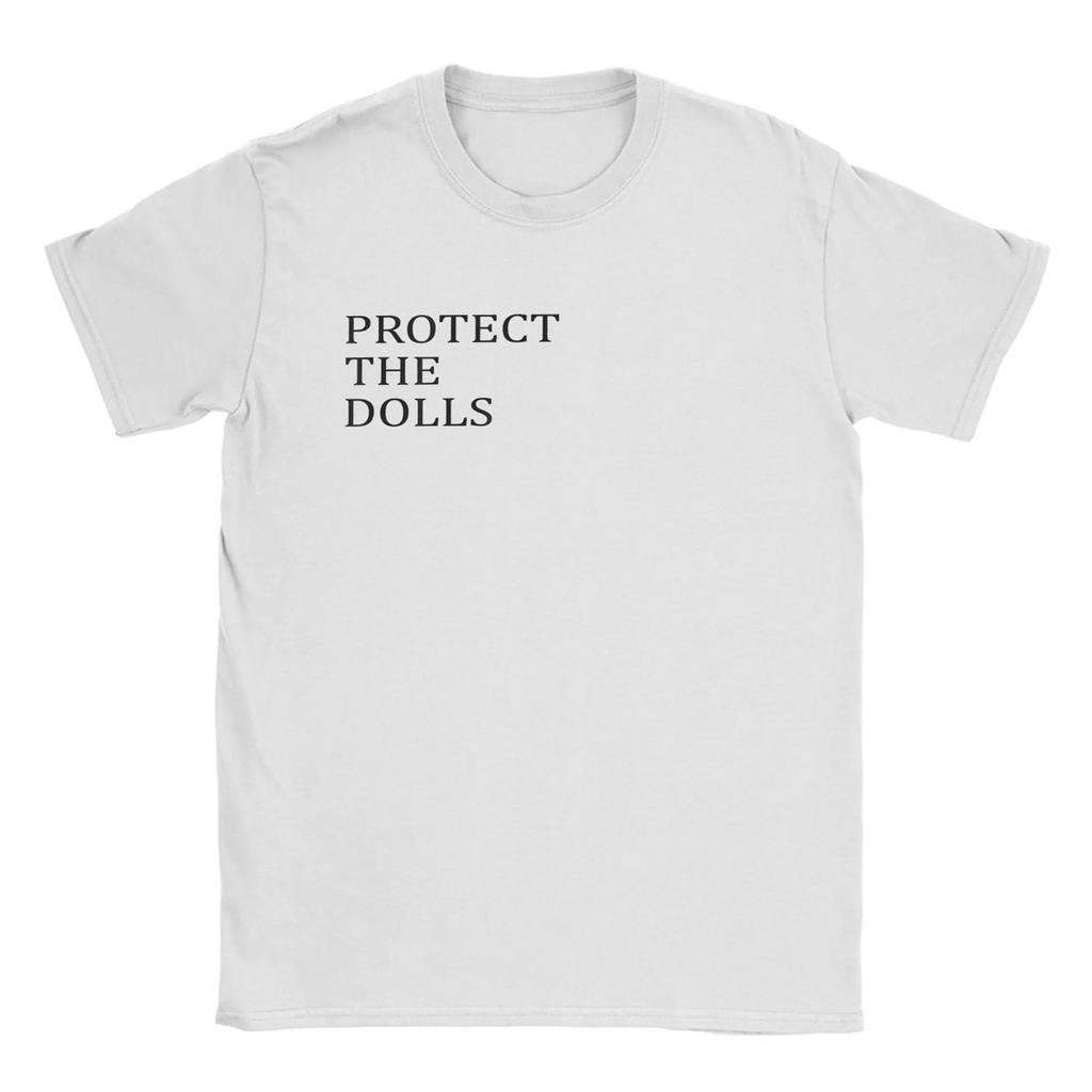 Protect The Dolls Quote T-Shirt Men Trans Women Solidairity Awesome Cotton Tee Round Neck Short Sleeve T Shirt Plus Size Clothes