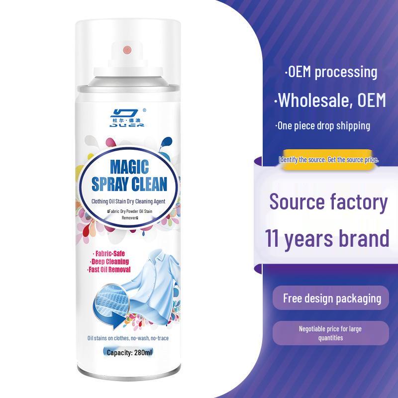 Waterless Dry Cleaner Spray for Clothing: Oil & Stain Remover No
