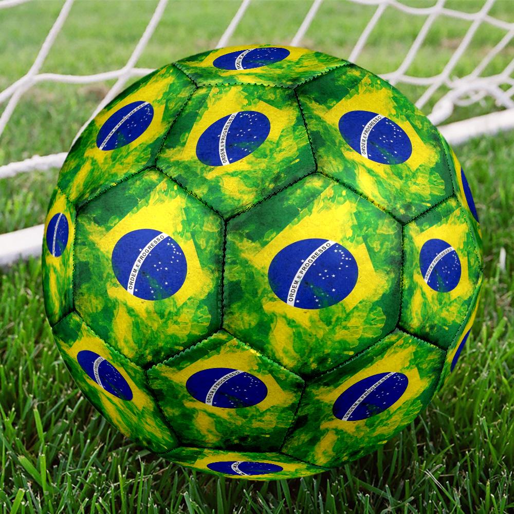 Brazil Artwork Printed Size 5 Soccer Balls, High-Quality, Anti-Slip, Protective Football, A Unique Gift , Birthdays, Christmas Gifts