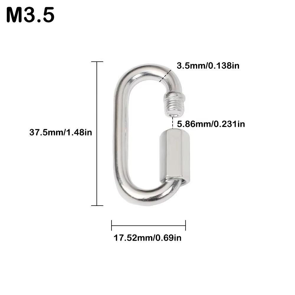 

New 304 Stainless Steel Quick Link D Shape Heavy Duty Locking Carabiner Clip Oval Chain Link Keychain Cable