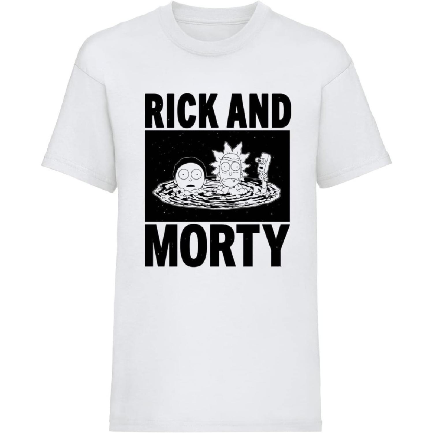 Мужская черно-белая футболка Rick and Morty XXXXXL белый