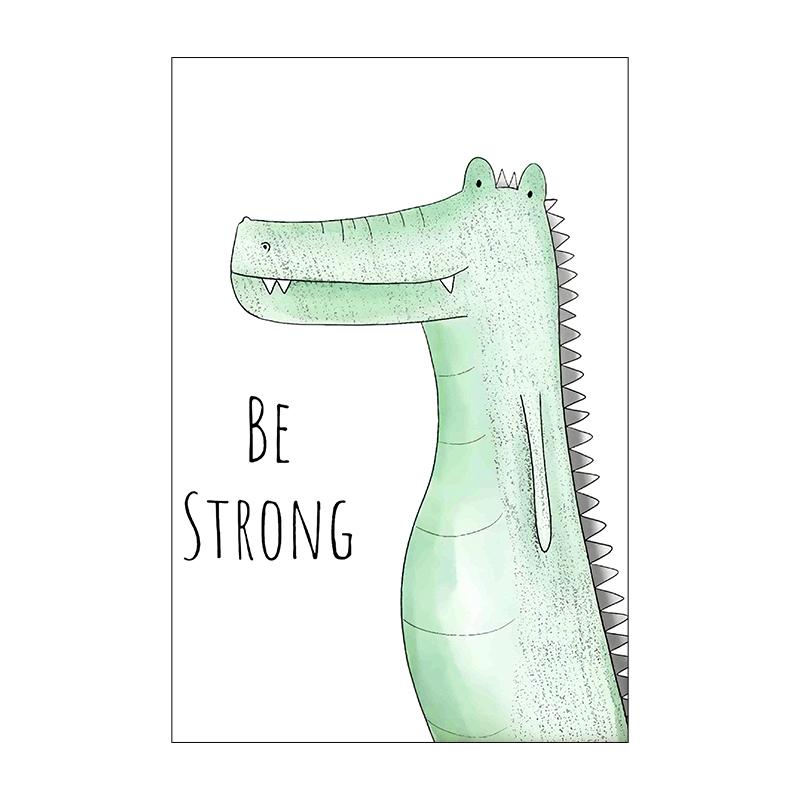 Cartoon Animal Canvas Painting Lion Monkey Crocodile Print Children's Room Wall Decor Elephant Poster for Living Room Home Decor Unframed