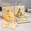 3D Light Birthday Cake Cards with Musical Gift Message Cards Birthday Card  Birthday Party Supplies