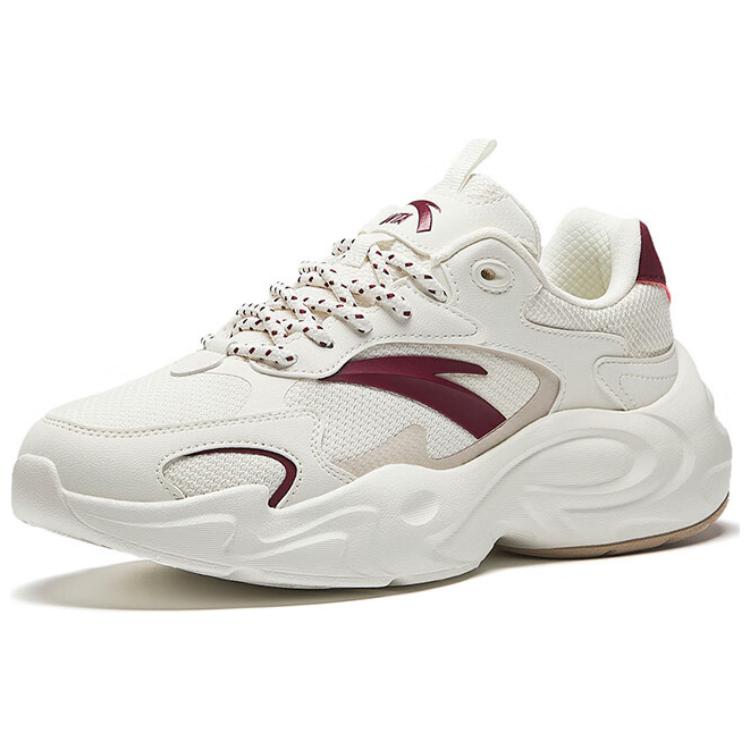 Anta Wind Retro Versatile Trendy Shock Absorbing Non-Slip Wear-Resistant Low-Top Lifestyle Casual Shoes Women Casual Shoes White Red 922518807-3