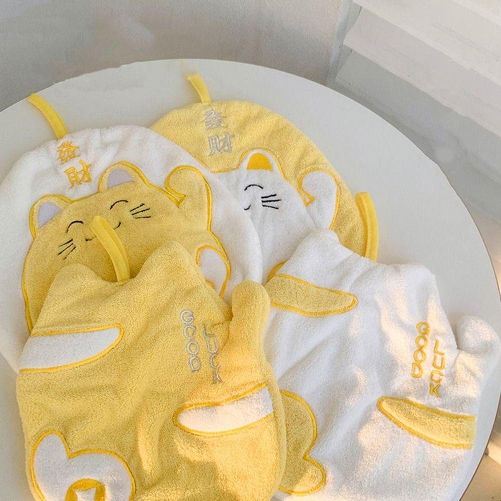Cute Maneki-neko Dishcloth Cartoon Children's Handkerchief Shower Towels Bath Towel  Bathroom