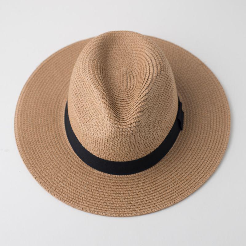Men's Hand-Woven Raffia Straw Sun Hat - Wide Brim, Sun Protection, Perfect for Summer Beach Vacation