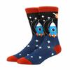 Unisex Malerei Stil Astronaut Mann Socken Baumwolle Harajuku Bunt Vollsocken Damen Weltraum Streetwear 1 Paar Größe 38-46