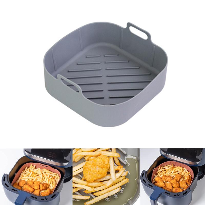 Air Fryer Silicone Pot Thick Reusable Silicone Square Air Fryer Liners Replacement Of Parchment Liner Paper Air Fryer Basket