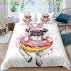 Cute Dog Husky Animal Stereo Printing Quilt Cover Polyester Bedding Set Pillowcase Pieces Curtain