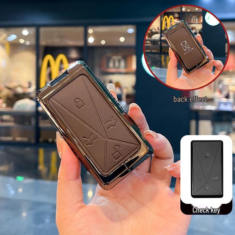 Premium Leather Key Case with Metal Buckle for Avatr 11