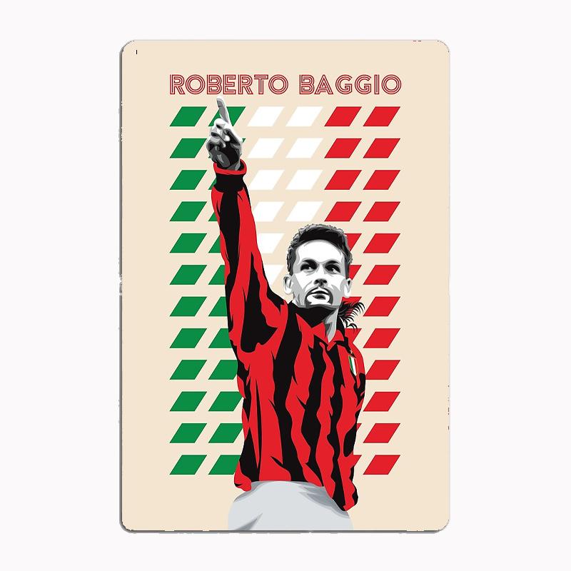 Roberto Baggio Plakat Piłkarz Retro Metalowy Znak Klubowy Wystrój Pomieszczenia Wewnętrznego Niestandardowy Blaszany Wystrój Ściany Domu