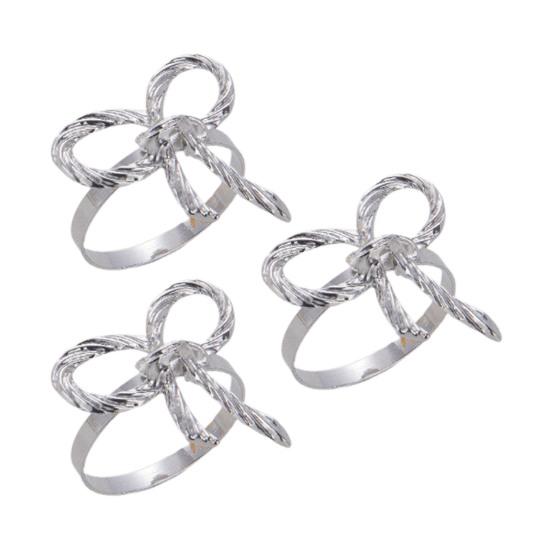 Napkin Rings with Bow Decor Zinc Alloy Napkin Holders Wedding Party Decoration Table Setting Accessories