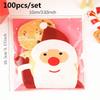 100pcs- Santa Cookie Hot Seal Bags Handmade Candy Nougat Biscuit Packaging Christmas New Year Party Decoration Supplies Zipper B
