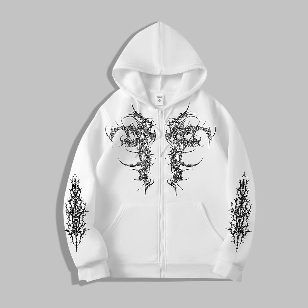 Herrhuvtröja med dragkedja - Tröjor för män Y2K Vintage Långärmad Tröja Streetwear Pullover med ficka